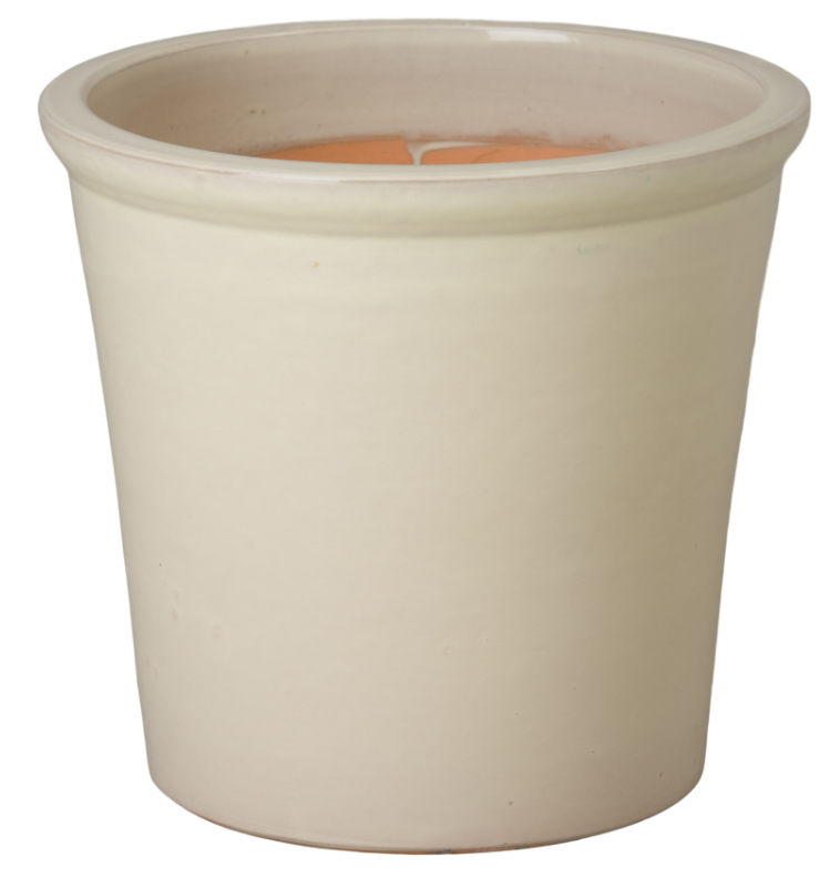 Large Cream Pail Ceramic Planter