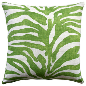 Zebra Stripe Pillow – Green