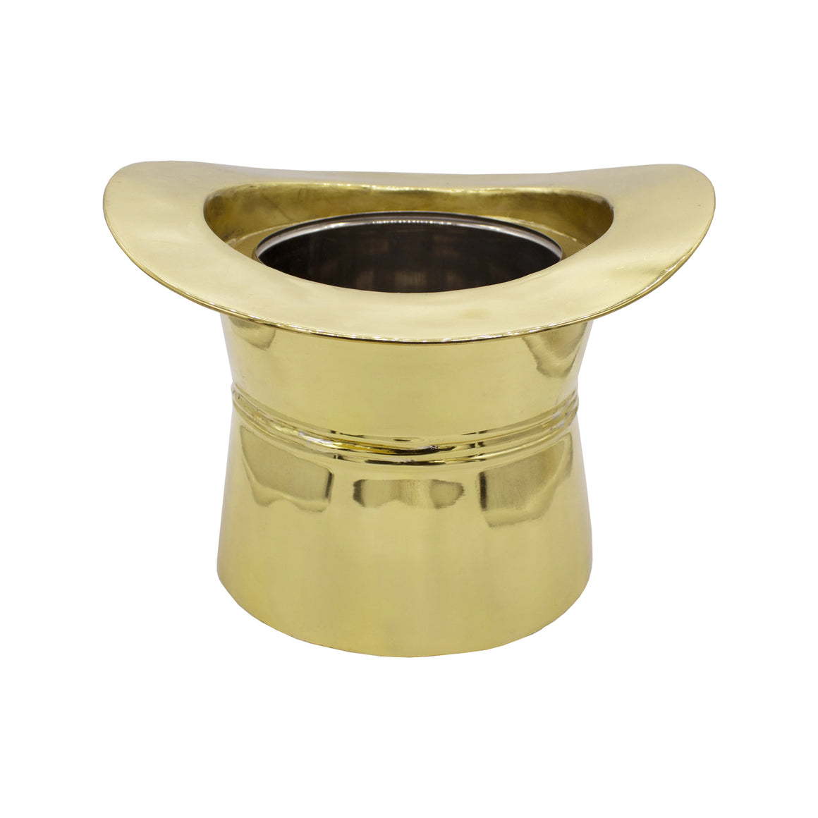 Worlds Away Top Hat Ice Bucket - Brass
