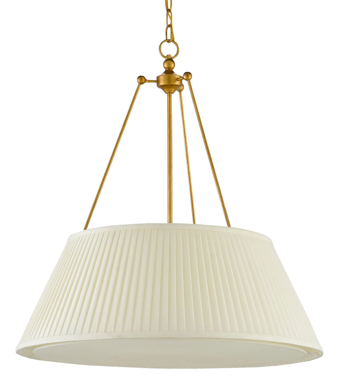 Lytham Pendant - Antique Gold Leaf/White