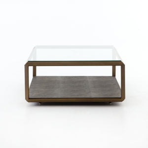 Shagreen Shadow Box Coffee Table - Grey