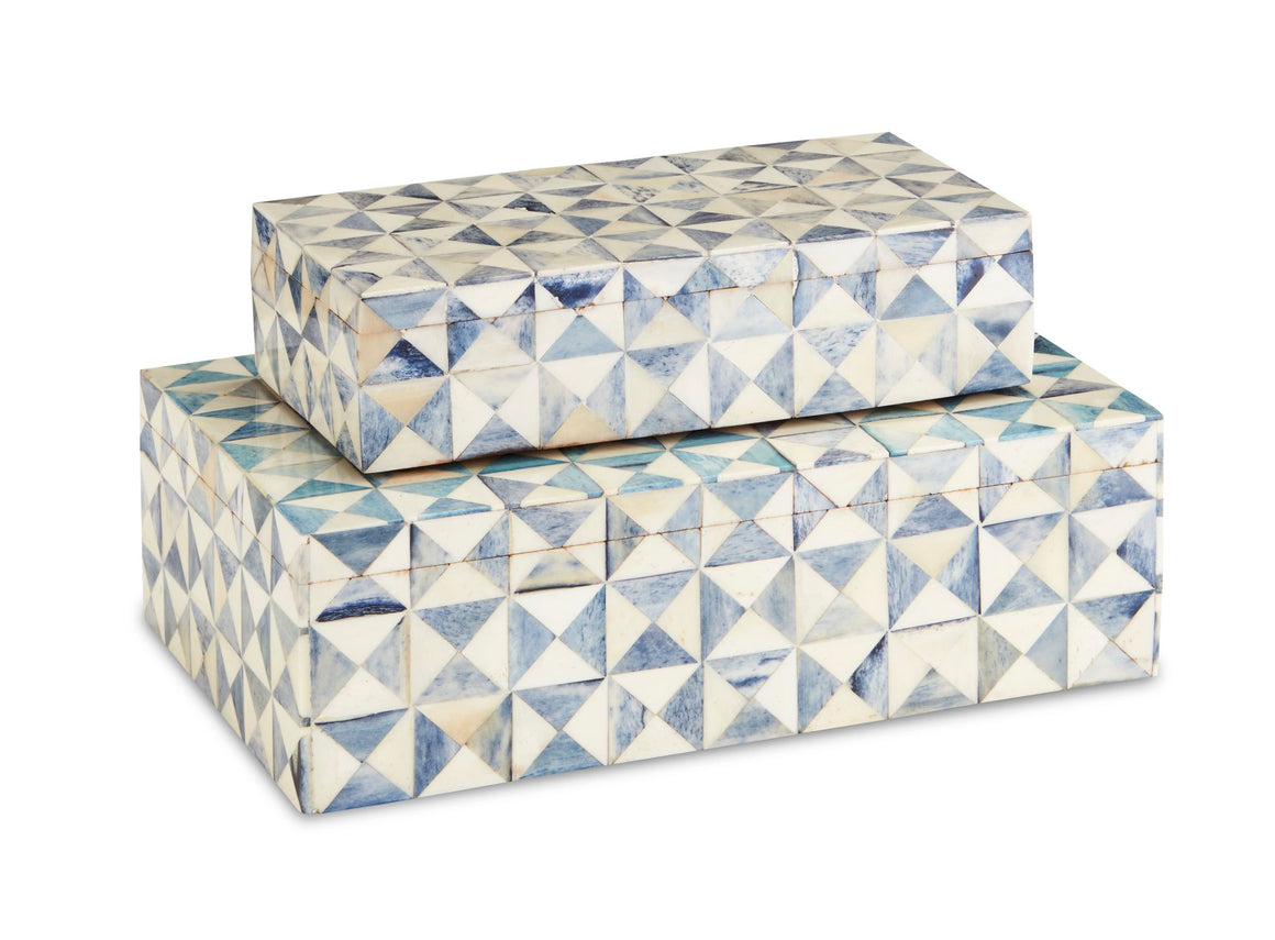 Sky Blue Box Set of 2 - Blue/White