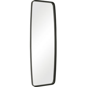 Tall Rounded Corner Rectangular Mirror - Matte Black