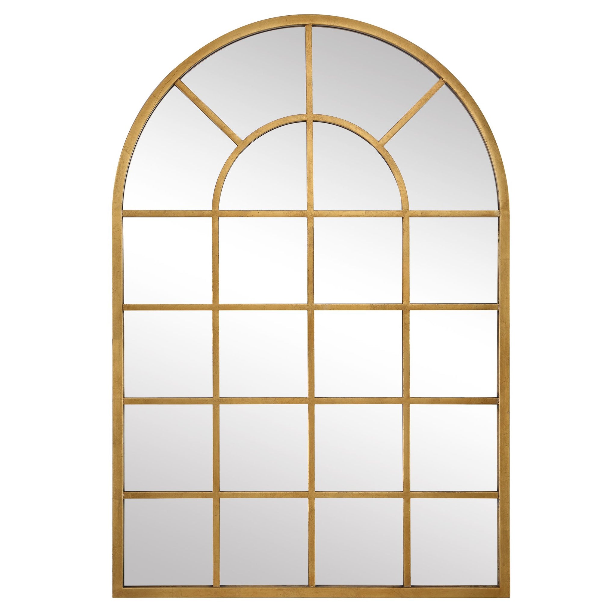 Windowpane Mirror - Gold Leaf Finish