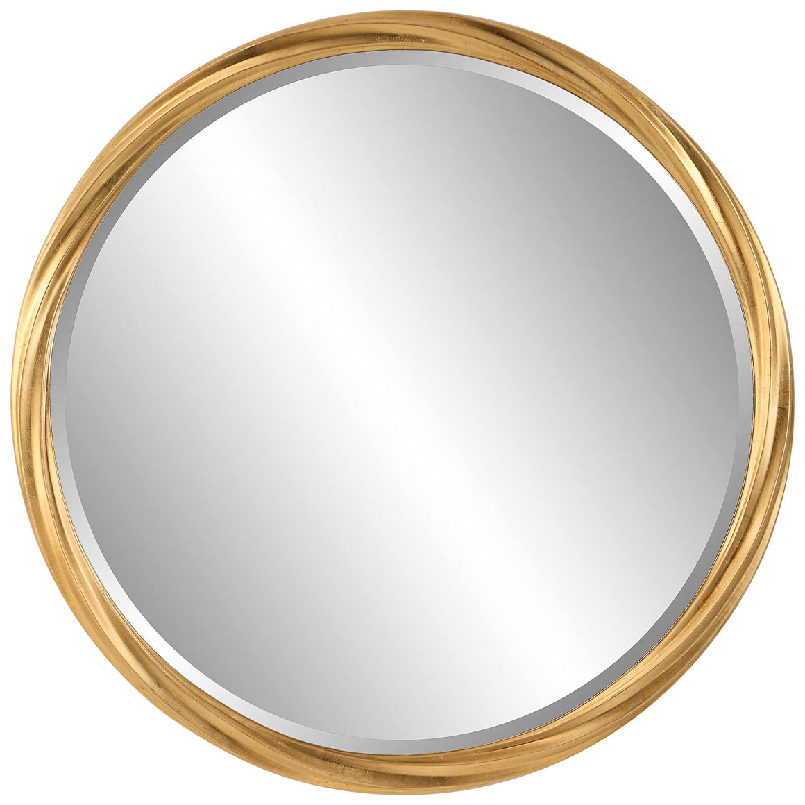 Twisted Round Frame Mirror-Gold Leaf