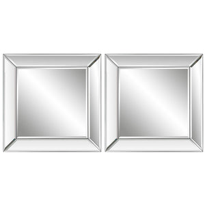 Beveled Frameless Square Mirrors-Set o 2
