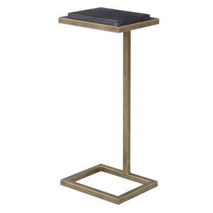 Square Removable Top Drinks Table-Aged Gold & Black Marble