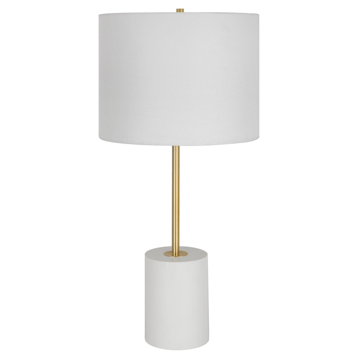 White Metal Base with Gold Accent Lamp