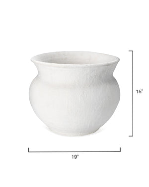 Hand Crafted Ceramic Cauldron - White