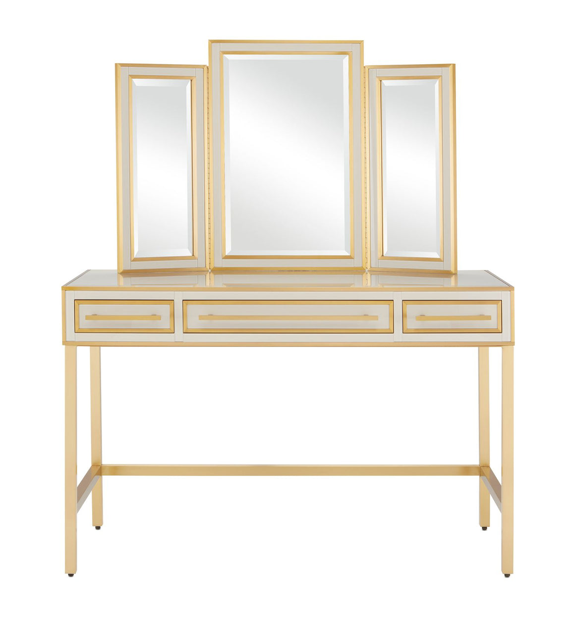 Currey and Company Arden Ivory Vanity - Ivory/Brushed Brass