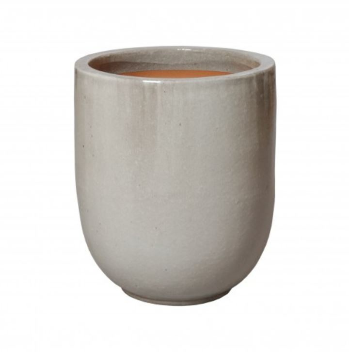 Small Round Pot with a Gray Glaze