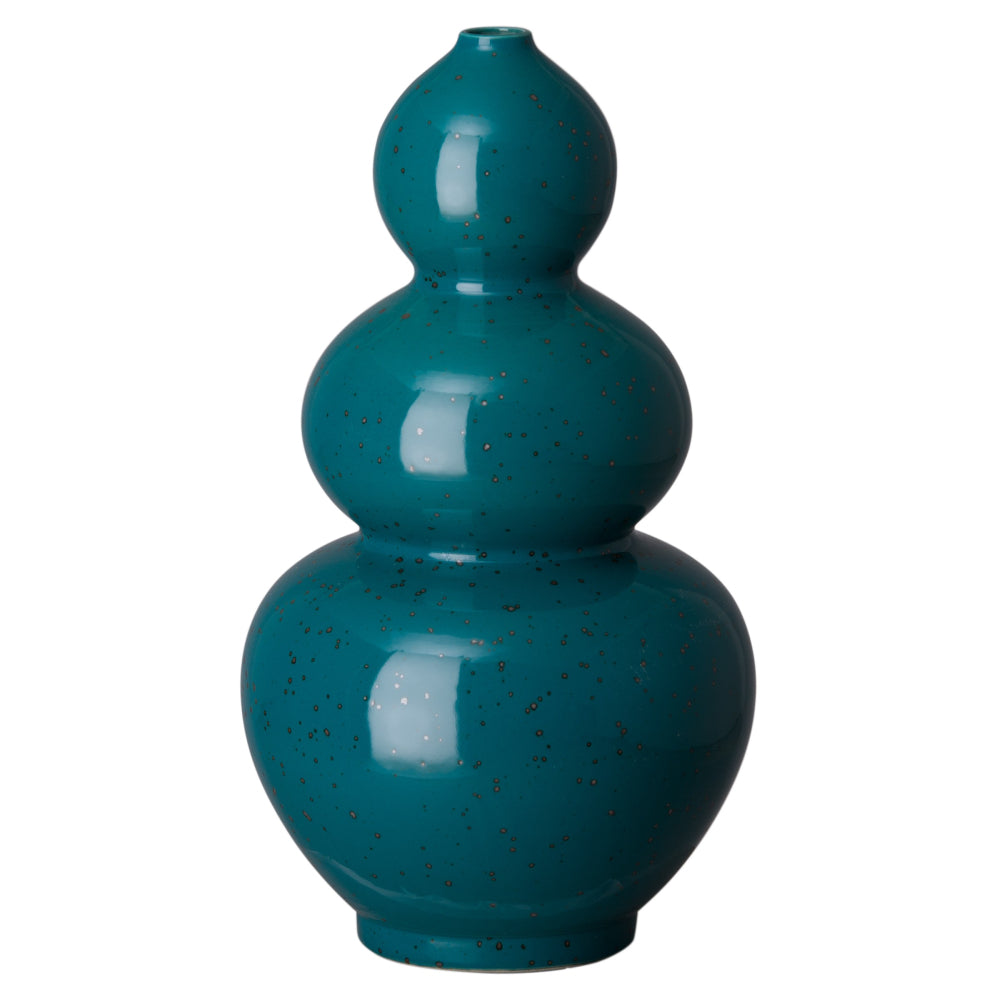 Ceramic Triple Gourd Vase – Lagoon Speckle