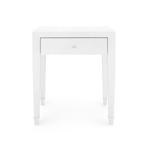 1-Drawer Side Table - White and Nickel | Claudette Collection | Villa & House