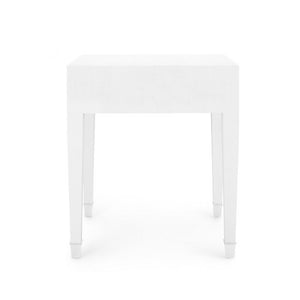 1-Drawer Side Table - White and Nickel | Claudette Collection | Villa & House