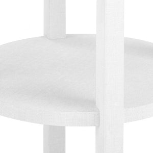 1-Drawer Round Side Table - White and Nickel | Claudette Collection | Villa & House