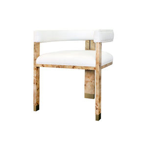 Worlds Away Jude Barrel Arm Chair - Burl Wood