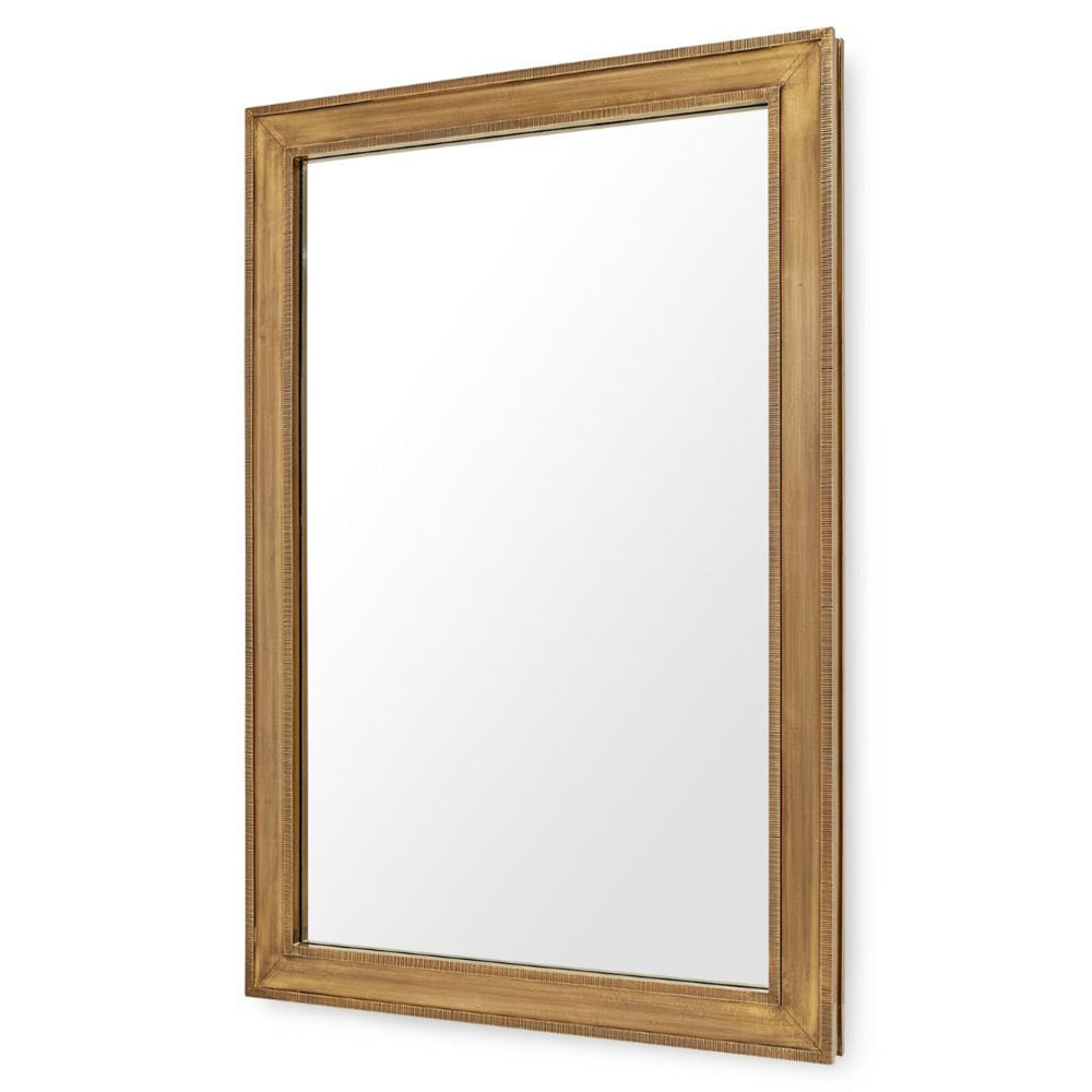Antique Brass Sheathed Rectangular Mirror – Large | Ellen Collection | Villa & House