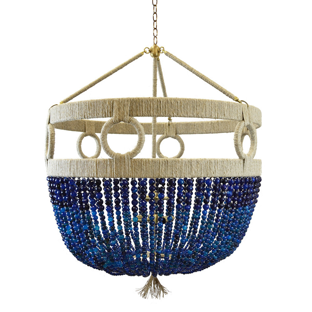30" Frankie Malibu Beaded Chandelier - Navy Agate Beads
