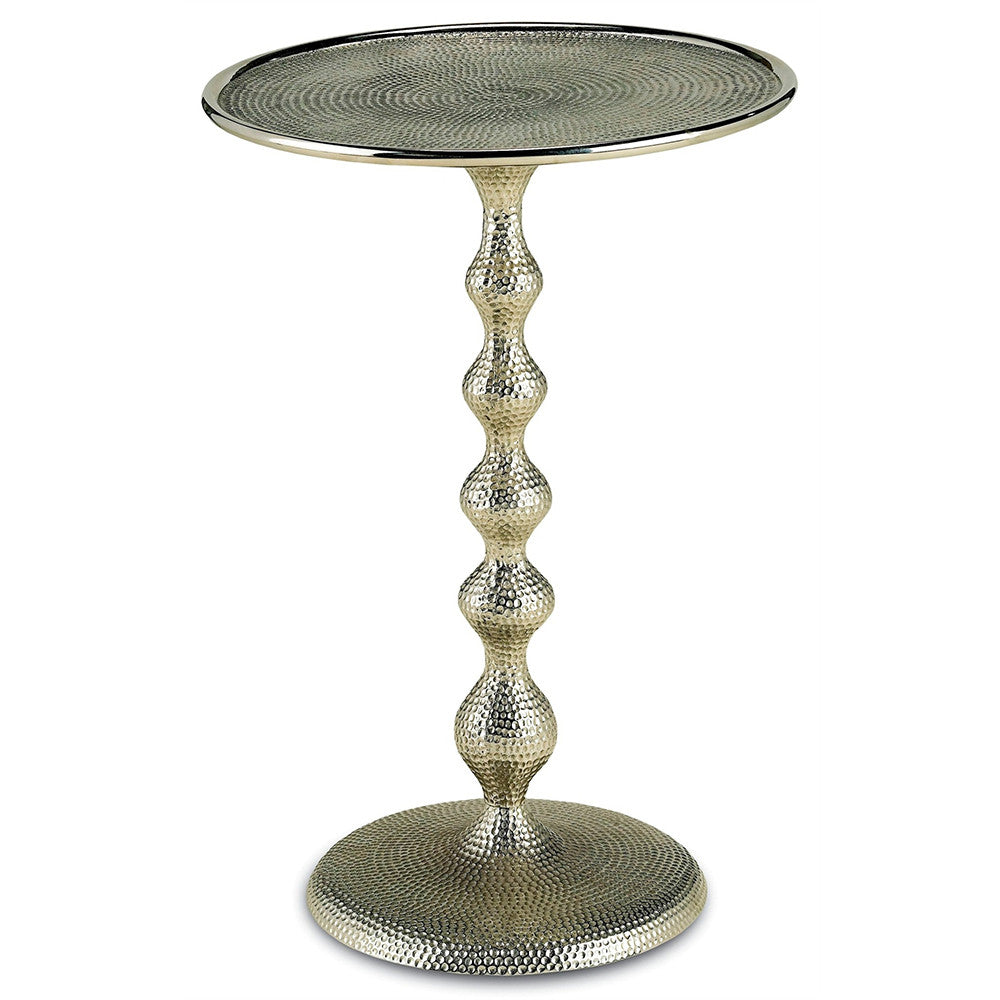 Furniture - Round Pedestal Side Table — Silver