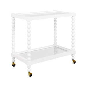 Isadore Bar Cart in White Lacquer