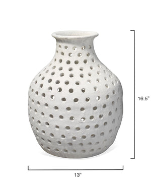 Small Rustic White Ceramic Vase