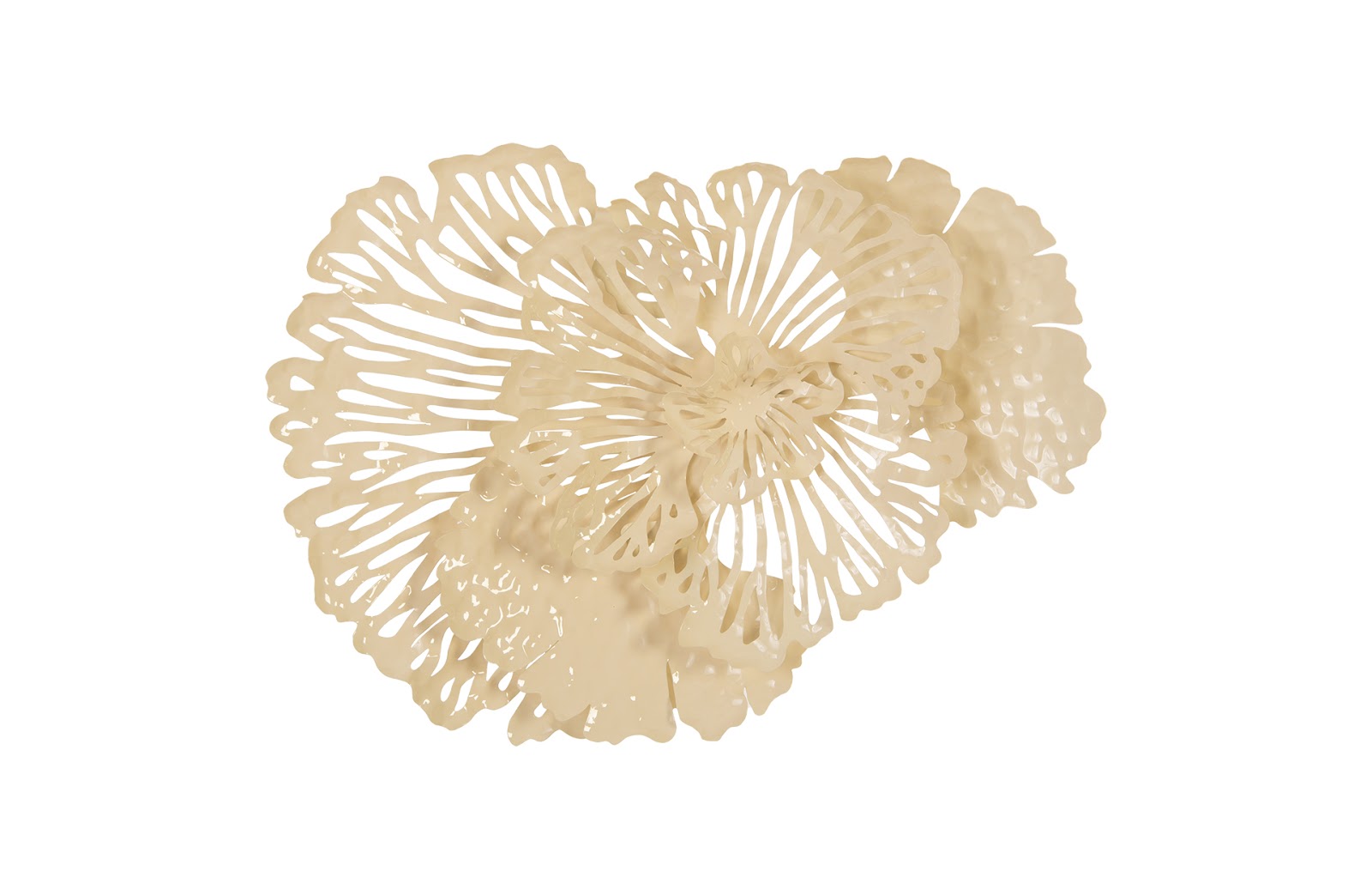Flower Wall Art, Small, Ivory, Metal