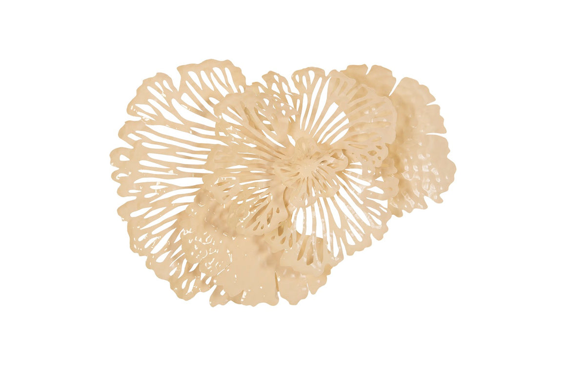 Flower Wall Art, Small, Ivory, Metal