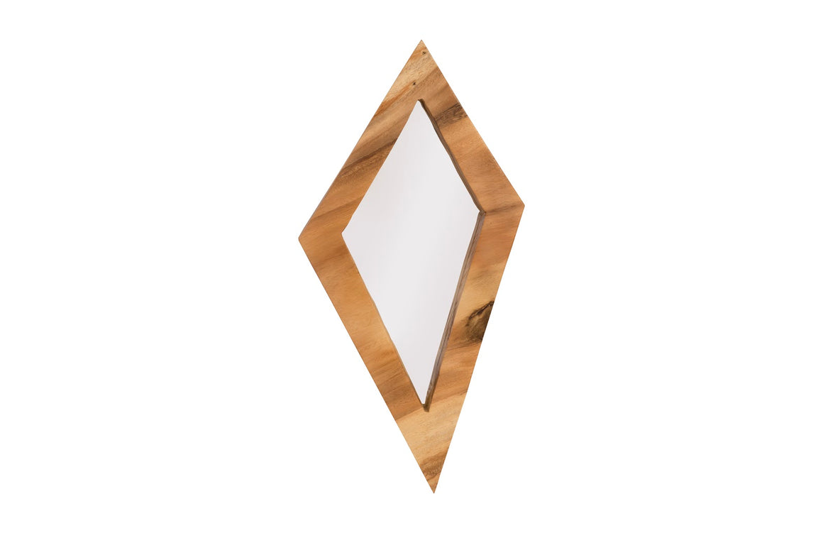 Diamond Chamcha Wood Mirror, LG, Natural