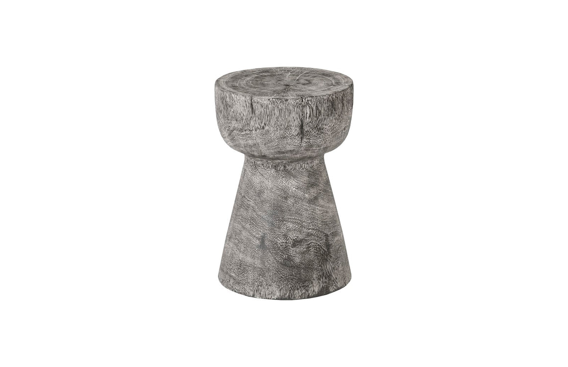 Chamcha Wood Stool, Gray Stone