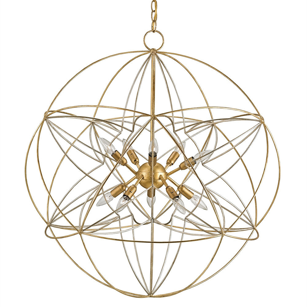 Lighting - Interlocking Orbs Chandelier — Silver & Gold