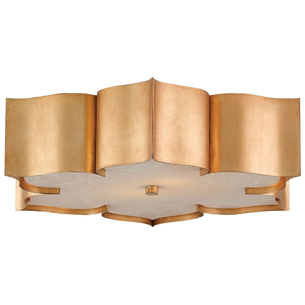 Lighting - Lotus Flush Mount Light – Antique Gold