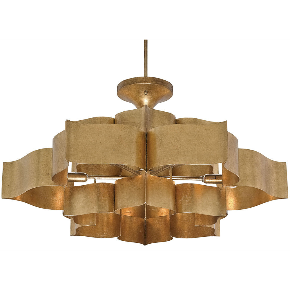 Lighting - Lotus Sculptural Chandelier — Antique Gold