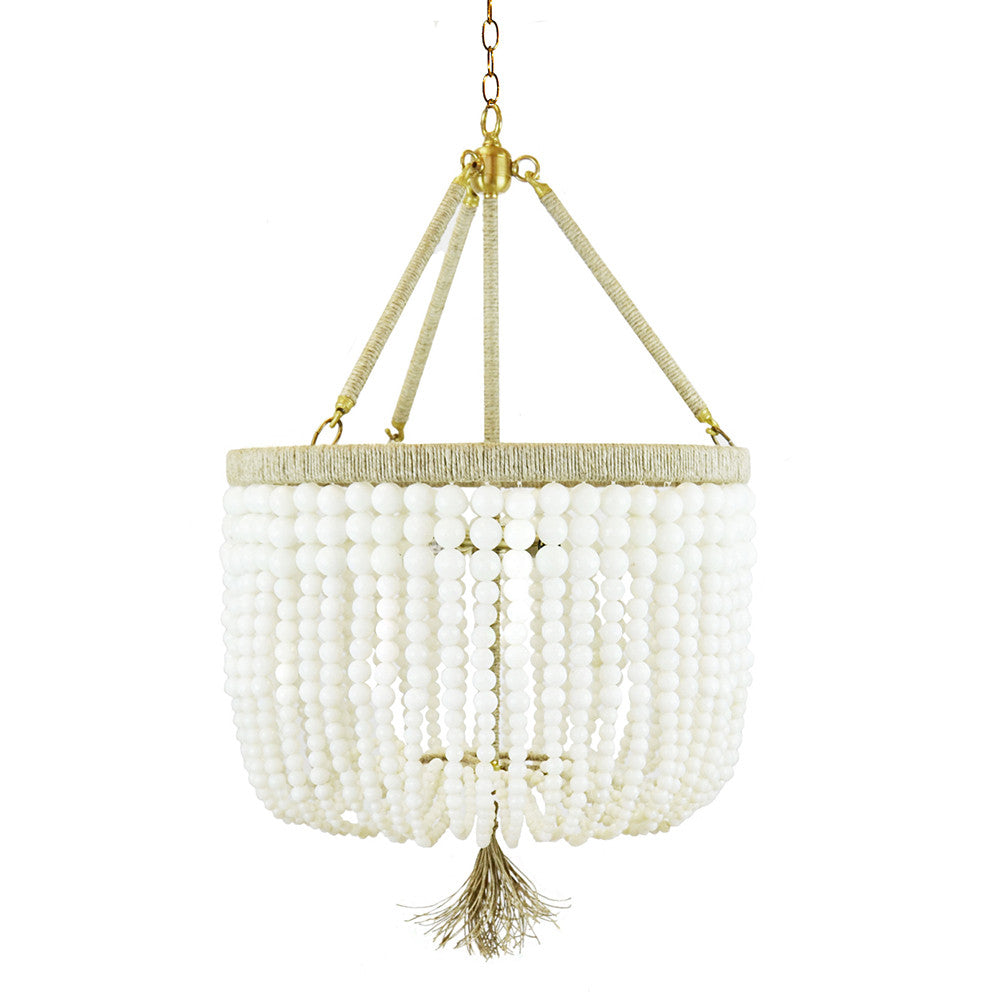 18" Malibu Beaded Chandelier with Arms – Milk Beads