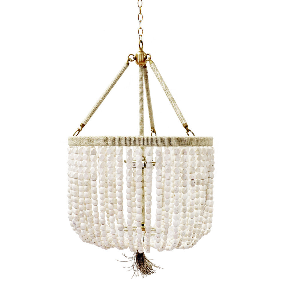 18" Malibu Beaded Chandelier with Arms – Soap Stone Beads