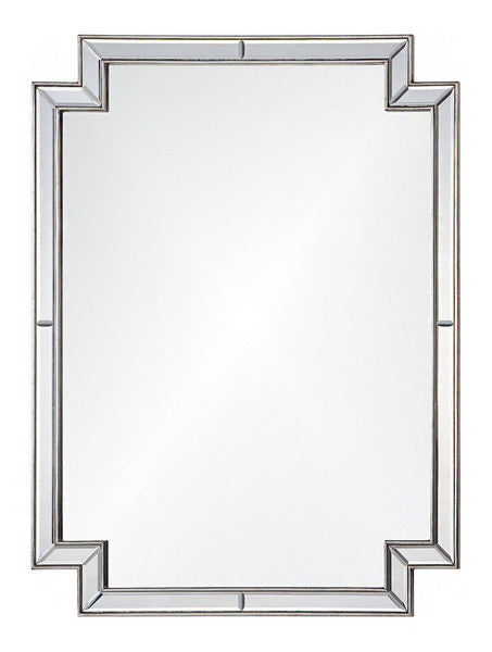 Mirrors - Art Deco Framed Mirror - Antique Silver