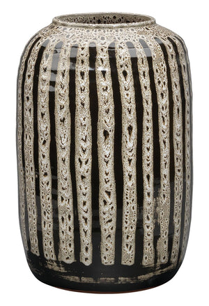 Barnaby Vase in Beige & Black Ceramic