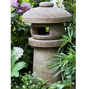 Japanese Lantern Sculpture - Brown Stone Patina