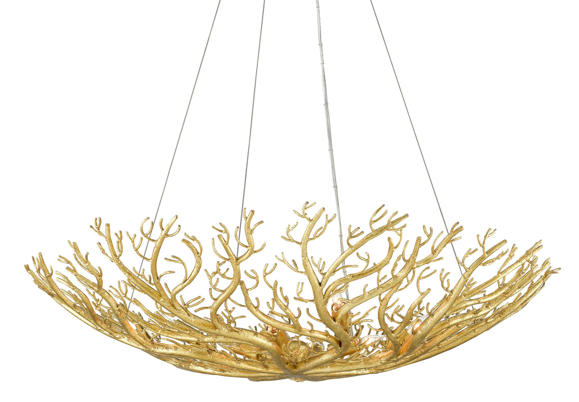 Sea Fan Bowl Chandelier - Gold Gilt