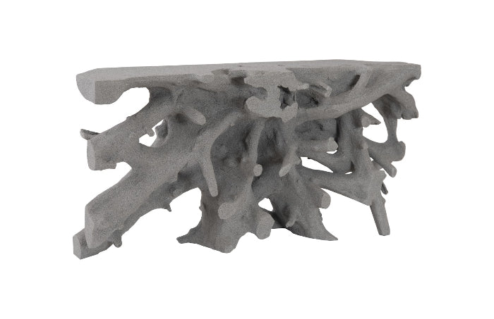 Cast Root Console Table, Dark Granite