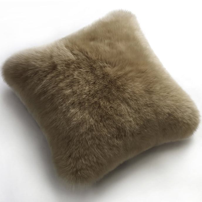 Pillows - Luxe Taupe Premium Sheepskin Pillow - In 4 Sizes