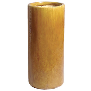 Planters & Fountains - Tall Round Ceramic Planter - Honey Yellow