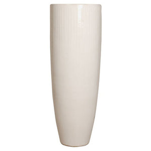 Planters & Fountains - Tall Round Ceramic Planter - White