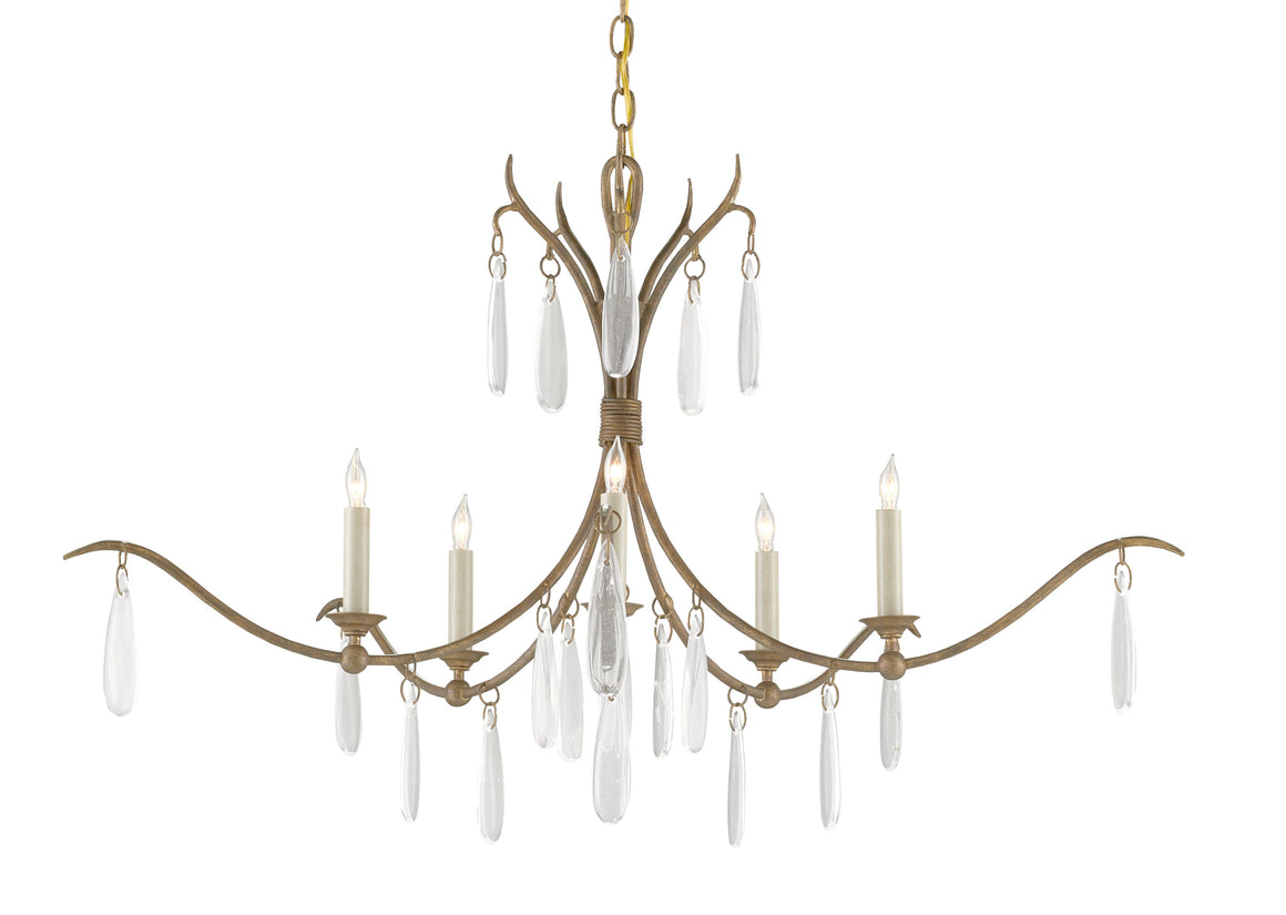 Marshallia Small Chandelier - Rustic Gold/Smokewood