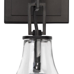 Tear Drop Wall Sconce - Clear Glass & Oil Rubbed Bronze Metal