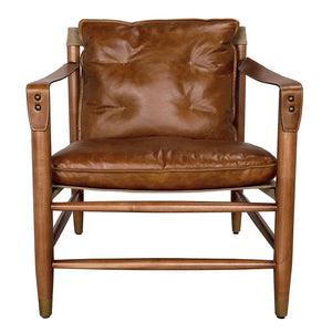 Luther Chair, Cuba Brown Leather W/Canvas