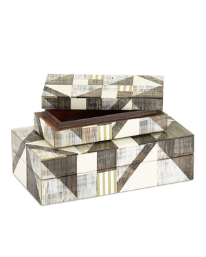 Modernist Bone & Horn Boxes Set of 2
