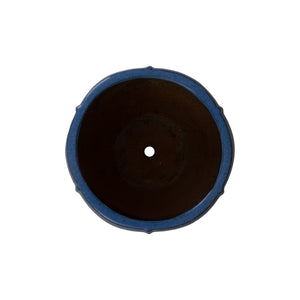 Crest Set of 4 Round Blue Snow Ceramic Planters