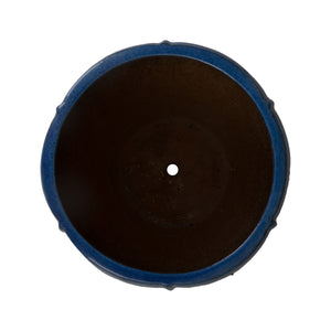 Crest Set of 4 Round Blue Snow Ceramic Planters