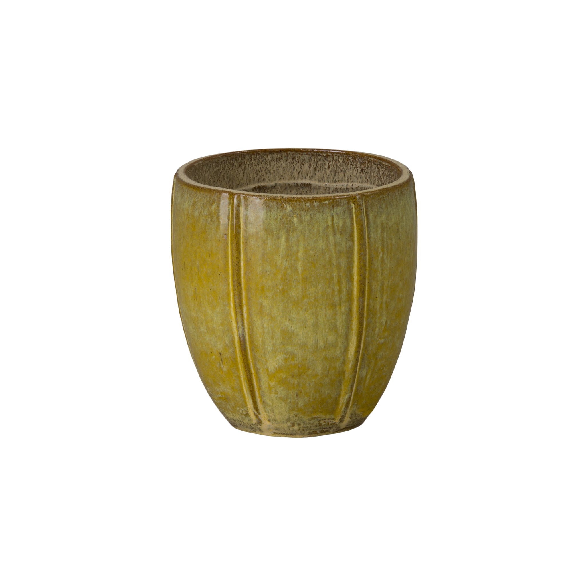 4 inch ceramic flower pots Crest Set of 4 Round Yellow Snow Ceramic Planters
