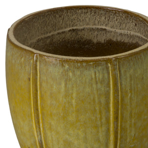 Crest Set of 4 Round Yellow Snow Ceramic Planters